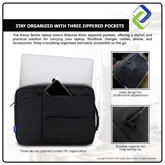 Casetec Konzi Series 14“ Laptop Sleeve Bag - Ultimate Device Protection Casetec Konzi Series 14“ Laptop Sleeve Bag - Ultimate Device Protection