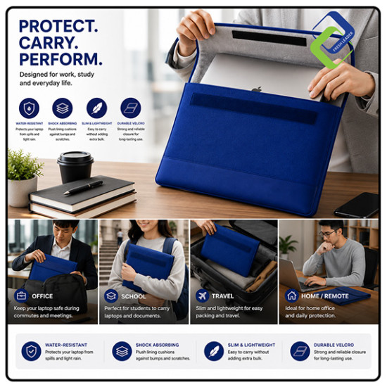 CASETEC Primero Laptop Sleeve 13.3–17" Water-Resistant Case