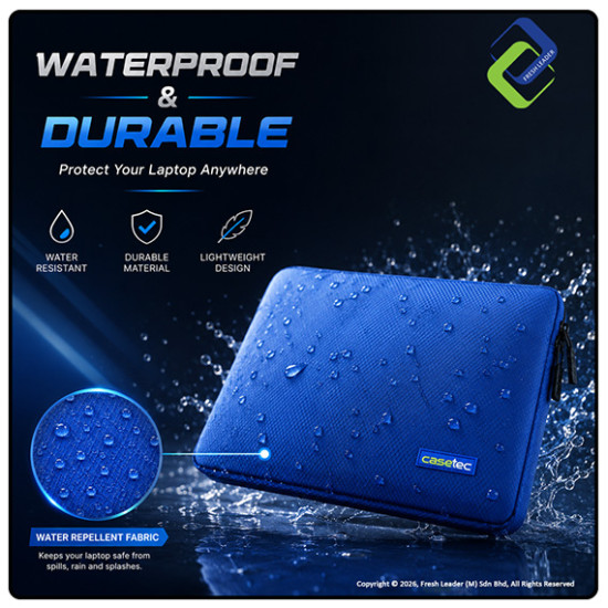 CASETEC ZEN Laptop Sleeve 13.3” 14” 15.6” Waterproof