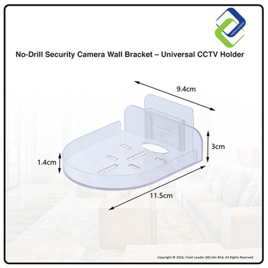 Easy Install No-Drill Security Camera Wall Bracket – Universal Holder for CCTV Cameras