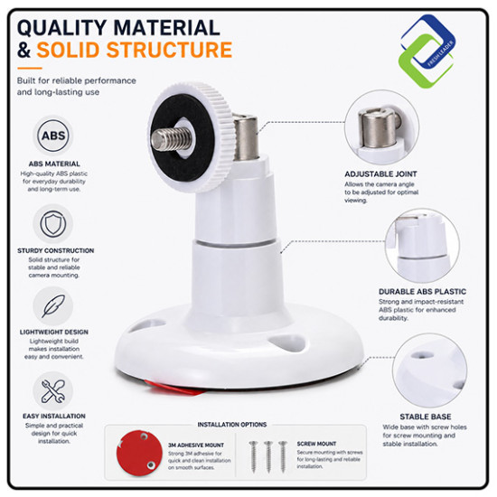 Security Camera Wall Mount Bracket – 3M Adhesive & Screw