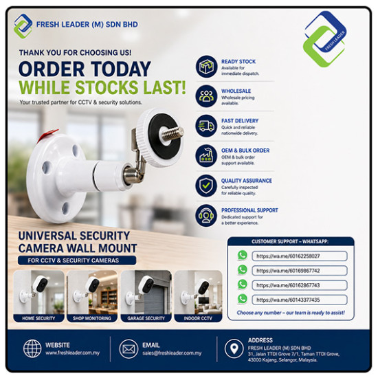 Security Camera Wall Mount Bracket – 3M Adhesive & Screw