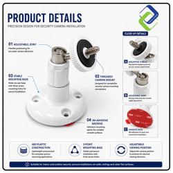 Security Camera Wall Mount Bracket – 3M Adhesive & Screw