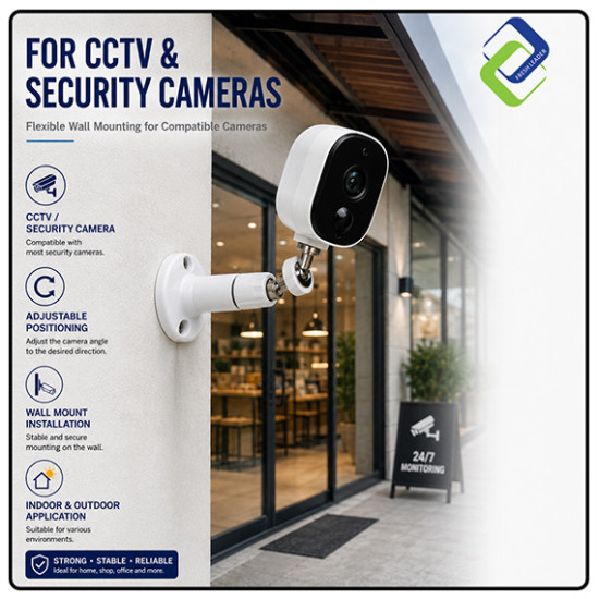 Security Camera Wall Mount Bracket – 3M Adhesive & Screw