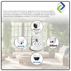 Heavy Duty CCTV Dome Camera Bracket – 100x135x160mm ABS Wall Mount Accessory