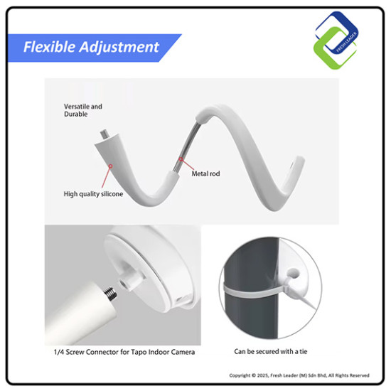 Flexible Camera Mount – Universal Wrap-Around Tripod Stand, No Drilling or Adhesive Needed