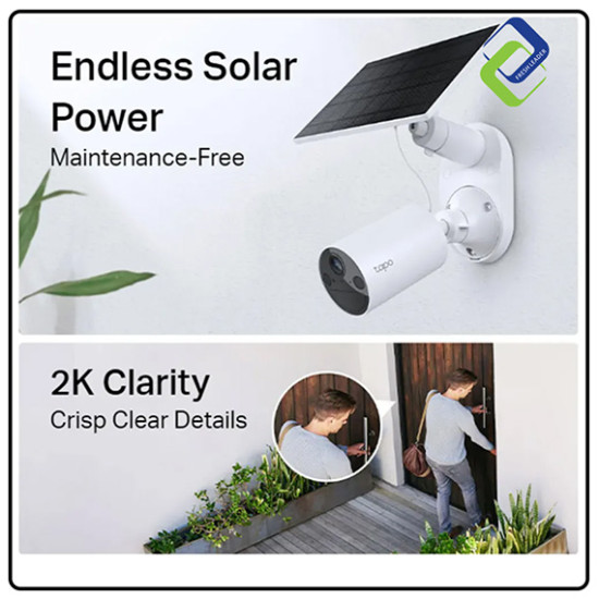 Solar Security Camera TP-Link Tapo C410 2K 3MP – Wireless Outdoor CCTV Kit
