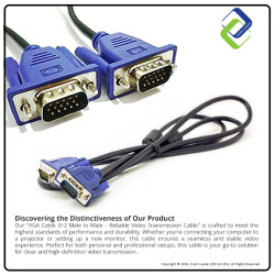 VGA Cable 3+2 Male to Male – Reliable Video Transmission Cable
