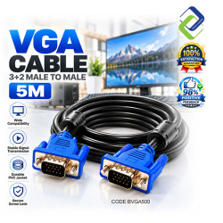 VGA Cable 3+2 Male to Male 5M – Reliable Video Cable
