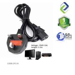 Universal Laptop Adapter Cable | 3-Pin Charger Cord 1.5M Length