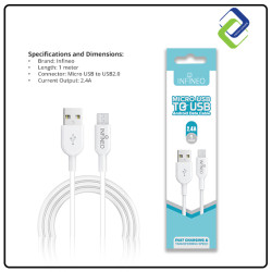 Infineo Micro USB to USB Android Data Cable (1 Meter) - Fast Charging & Data Transfer