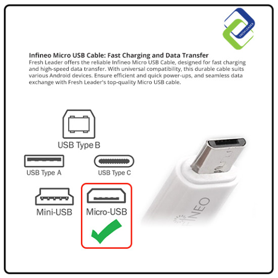 Infineo Micro USB to USB Android Data Cable (1 Meter) - Fast Charging & Data Transfer