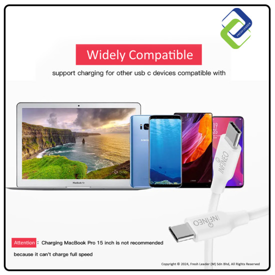 Top-Quality 1m Type C to Type C Cable by Infineo - Fast Charge & Data Sync
