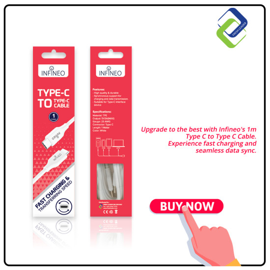 Top-Quality 1m Type C to Type C Cable by Infineo - Fast Charge & Data Sync