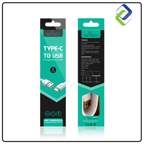 Infineo Type C to USB 3.0 Sync Data & Charging Cable: Fast Charging and Data Transfer