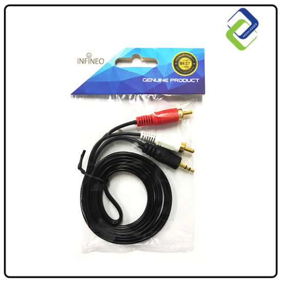 Stereo Audio Cable 3.5mm to 2 RCA Male – Universal AUX to RCA Cord for Sound Systems Stereo Audio Cable 3.5mm to 2 RCA Male – Universal AUX to RCA Cord for Sound Systems