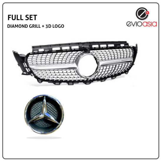E Class W213 Diamond Grille with Camera Hole 