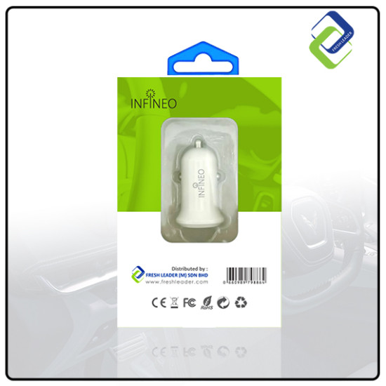 Infineo Car Charger 3.1A Dual Ports Infineo Car Charger 3.1A Dual Ports