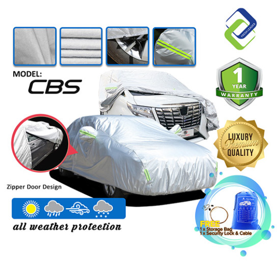 Evio Asia CBS Premium Car Cover – Full Reflective, UV & Rain Protection, Driver Side Zipper Access + Warranty