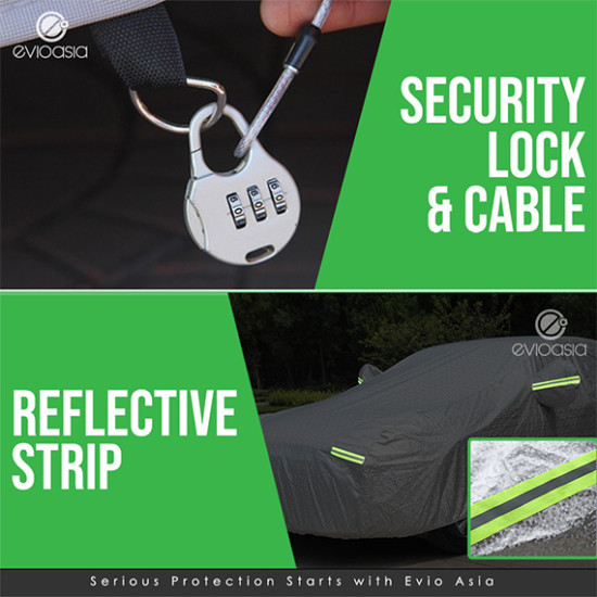 EvioAsia CCHS Aluminum Car Cover – UV & Rain Protection, Side Zipper, All-Weather Outdoor Use