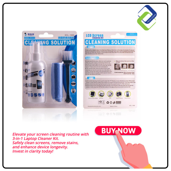 Professional LCD Screen Cleaning Solution: 3-in-1 Laptop Cleaner Kit Professional LCD Screen Cleaning Solution: 3-in-1 Laptop Cleaner Kit