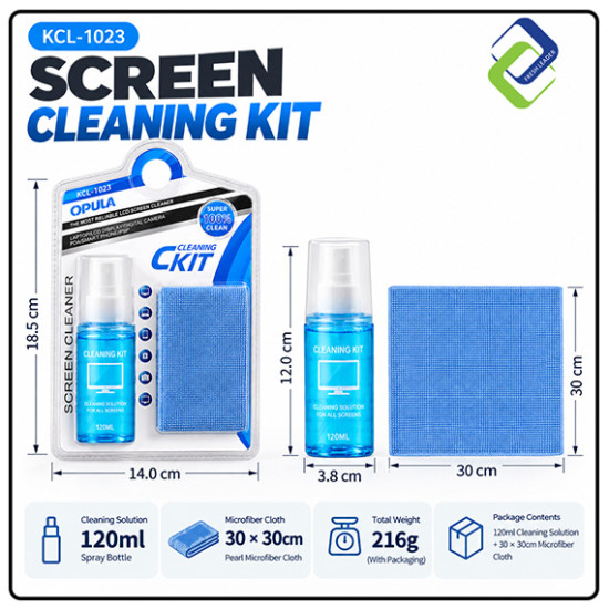 Screen Cleaning Kit 120ml with Microfiber Cloth