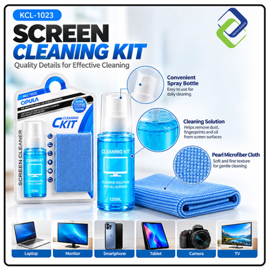 Screen Cleaning Kit 120ml with Microfiber Cloth