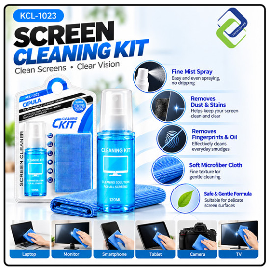 Screen Cleaning Kit 120ml with Microfiber Cloth