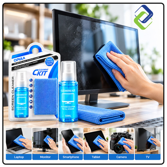 Screen Cleaning Kit 120ml with Microfiber Cloth