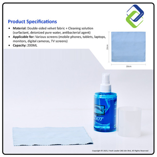 Alcohol-Free Screen Cleaner with Microfiber Cloth – Perfect for Monitors & Glass Surfaces Alcohol-Free Screen Cleaner with Microfiber Cloth – Perfect for Monitors & Glass Surfaces