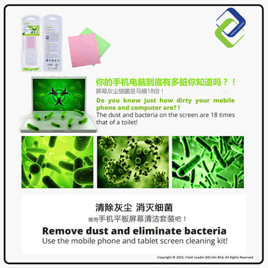 Opula LCD Screen Cleaning Kit for Smartphone & Tablet – Anti-Fingerprint & Anti-Bacterial