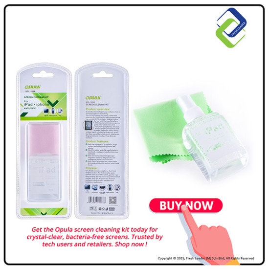 Opula LCD Screen Cleaning Kit for Smartphone & Tablet – Anti-Fingerprint & Anti-Bacterial