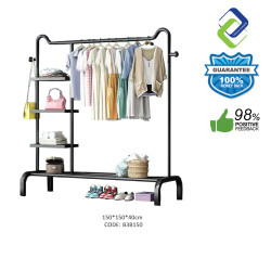 Coat Rack Bent Bottomed 150 + 3 sided net, Black (150*150*40cm)