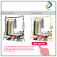 Space-Saving Double Layer Clothes Rack Black (150x150x40cm)