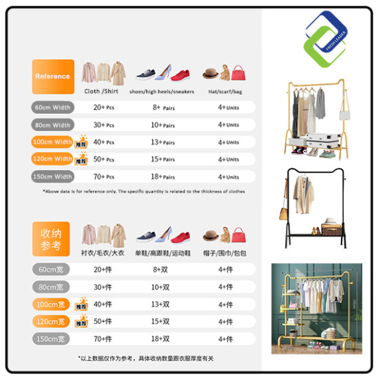 Space-Saving Double Layer Clothes Rack - Gold (150x120x40cm) Space-Saving Double Layer Clothes Rack - Gold (150x120x40cm)