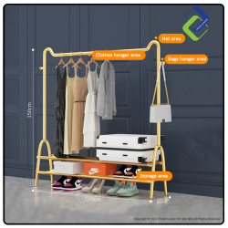 Maximize Storage: Gold Double Layer Rack (150x150x40cm)