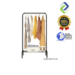 Space-Saving Black Clothes Rack with Single Pole – Strong Hanging Organizer 130x60x40cm