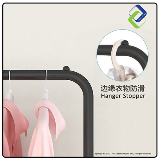 Space-Saving Black Clothes Rack with Single Pole – Strong Hanging Organizer 130x60x40cm