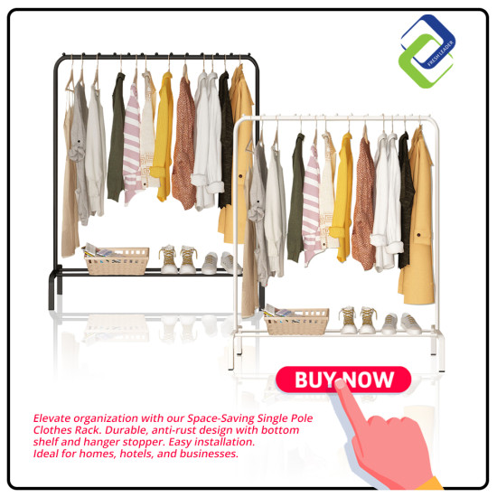 Space-Saving Single Pole Clothes Rack Organizer - 150x110x40cm Space-Saving Single Pole Clothes Rack Organizer - 150x110x40cm