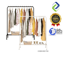 Space-Saving Single Pole Clothes Rack Organizer - 150x110x40cm