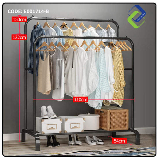 Double Pole Hanging Organizer for Clothes | 150x110x54cm Wardrobe Rack Double Pole Hanging Organizer for Clothes | 150x110x54cm Wardrobe Rack