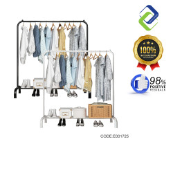 Organize with Ease: Single Pole Hanging Clothes Rack | 150x130x40cm
