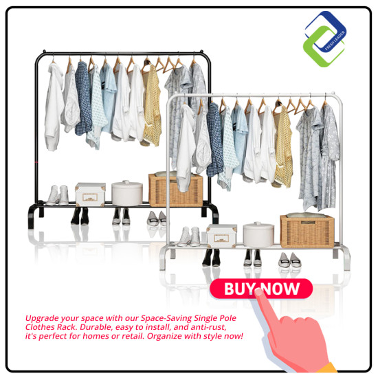 Space-Saving Single Pole Clothes Rack Organizer | 150x150x40cm Space-Saving Single Pole Clothes Rack Organizer | 150x150x40cm