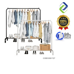 Space-Saving Single Pole Clothes Rack Organizer | 150x150x40cm