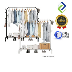 Efficient Storage Solution: Single Pole Clothes and Hat Organizer (150x130x40cm)