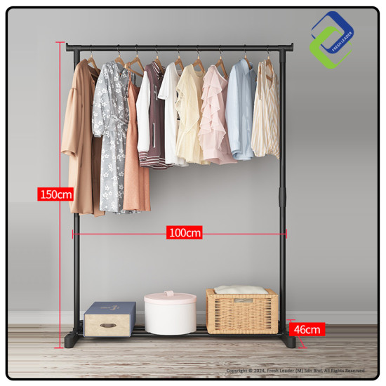 Closet Space Optimizer: Single Pole Clothes Rack Organizer (150x100x46cm) Closet Space Optimizer: Single Pole Clothes Rack Organizer (150x100x46cm)