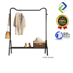 Single Layer Clothes Rack- Black (135*100*40cm)
