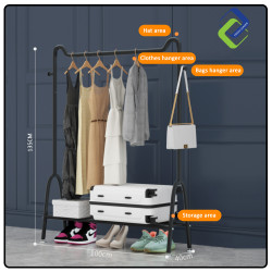 Durable Gold Single Layer Coat Rack – 135x60x40cm Metal Clothing Stand