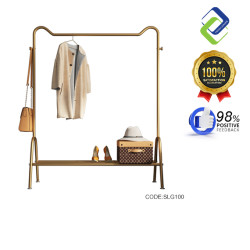 Durable Gold Single Layer Coat Rack – 135x60x40cm Metal Clothing Stand