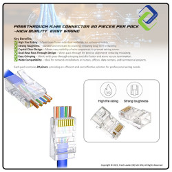Pass-Through RJ45 Connector – 20-Pack High-Performance Crystal Ethernet Plugs